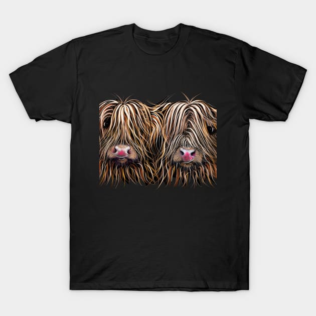 SCoTTiSH HiGHLaND CoWS ' A CouPLe oF CooS ' T-Shirt by ShirleyMac